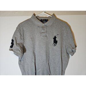 Polo Ralph Lauren Men's Big Pony '3' Polo Shirt - XL Slim Fit, Grey Cotton